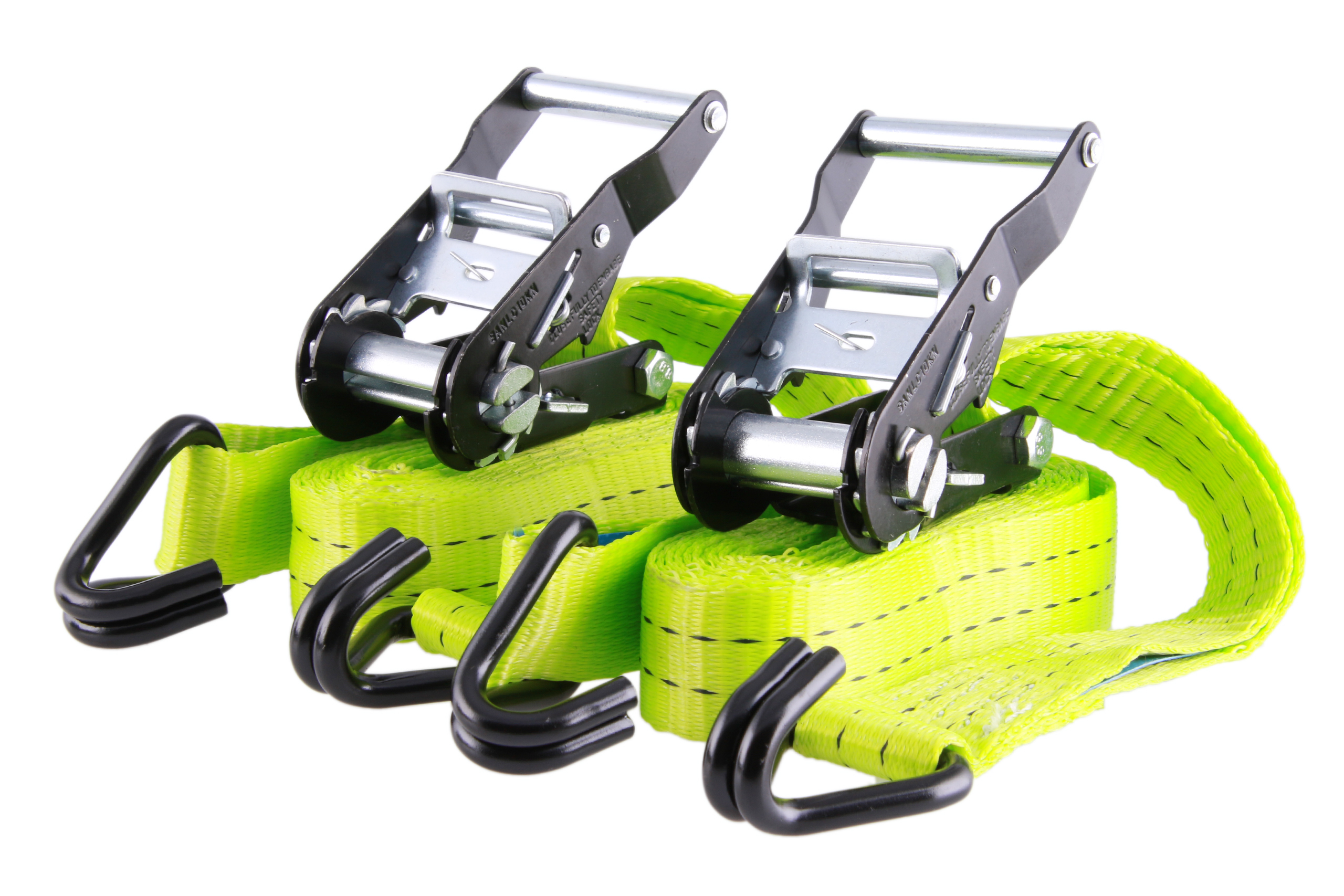 2er-Set, 4 m Zurrgurte, 35 mm, LC 1000 daN, STF 220 daN, zweiteilig, Neon-Grün