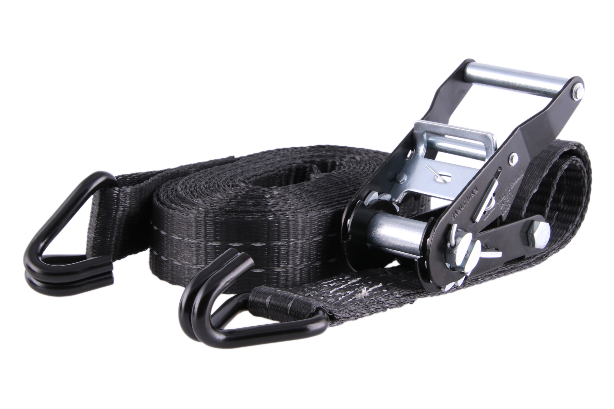 2er-Set, 6 m Zurrgurte, 35mm, LC 1000 daN, STF 220 daN, zweiteilig, schwarz, mit Reflektorstreifen