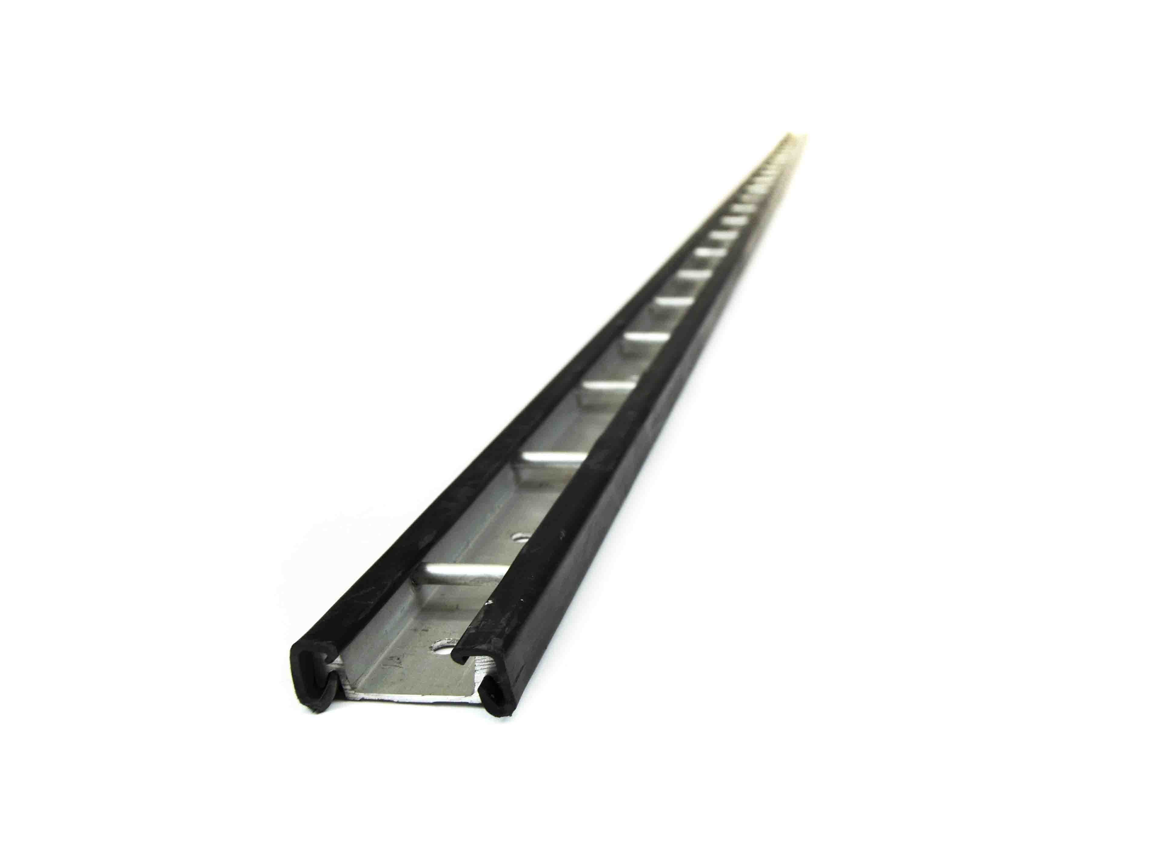 Stäbchenzurrschiene Aluminium, mit Gummischutz- schwarz, 1000x60x20mm