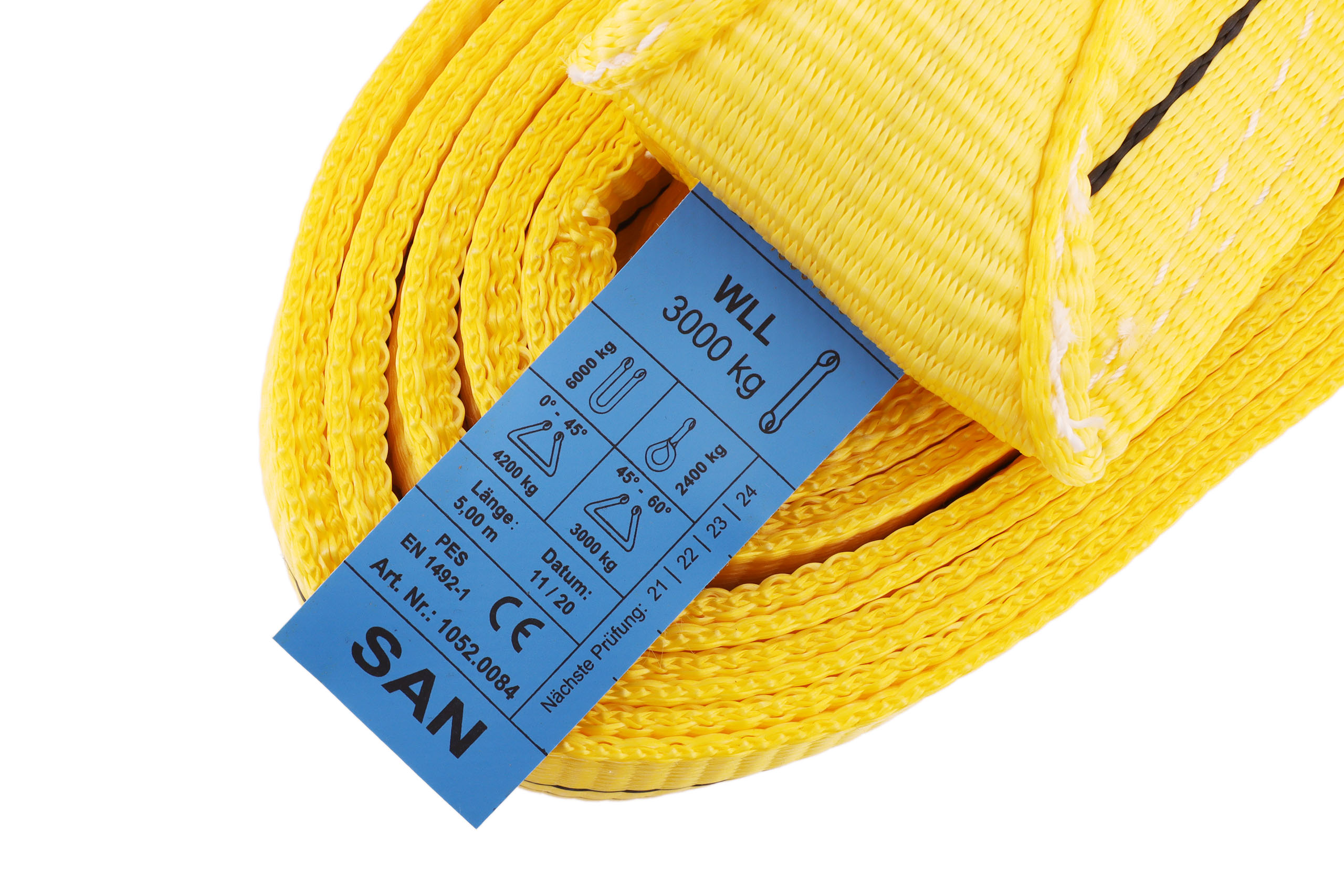 Hebeband 5m, WLL 3to, mit verstärkten Schlaufen