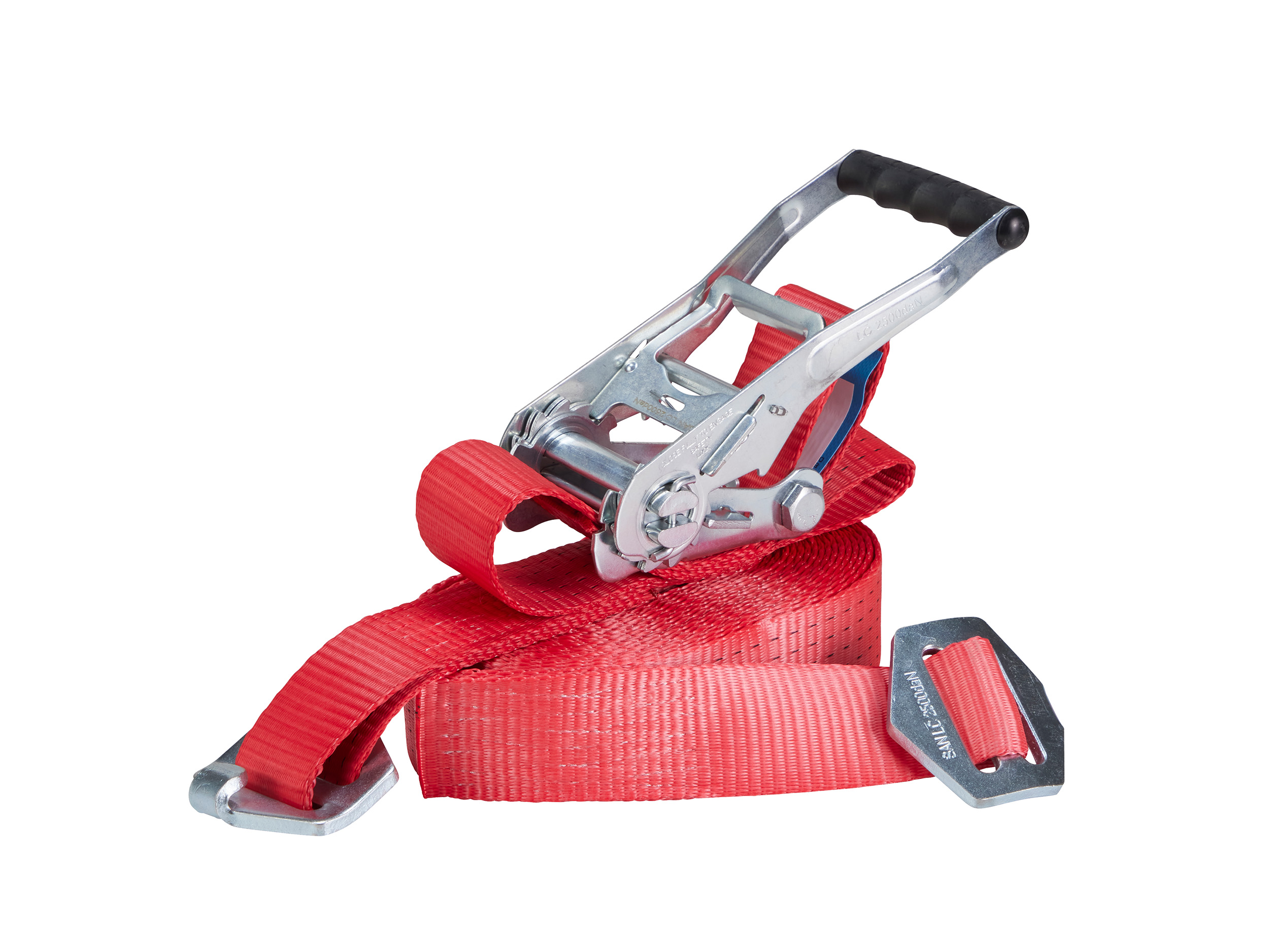 Zurrgurt, 8m, 50mm, LC 2500 daN, zweiteilig, STF 300, Kurzhebelratsche, für Krone Trailer